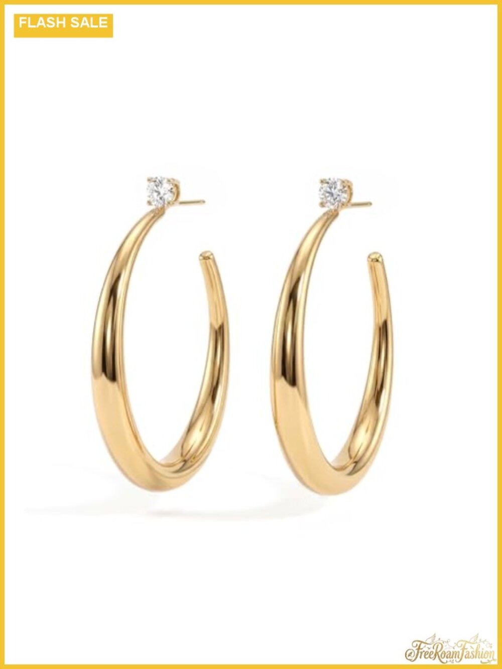 Large Gold Hoop Earrings for Women 14K Gold Plated Big Open Hoops Hypoallergenic
